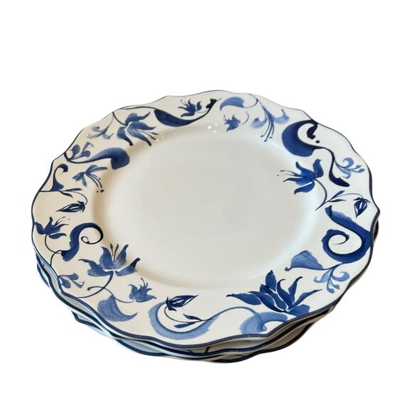 222 Fifth AYLA Blue Floral Porcelain 7in Cereal Bowls Set of 4 Spring Easter New - Picture 16 of 16